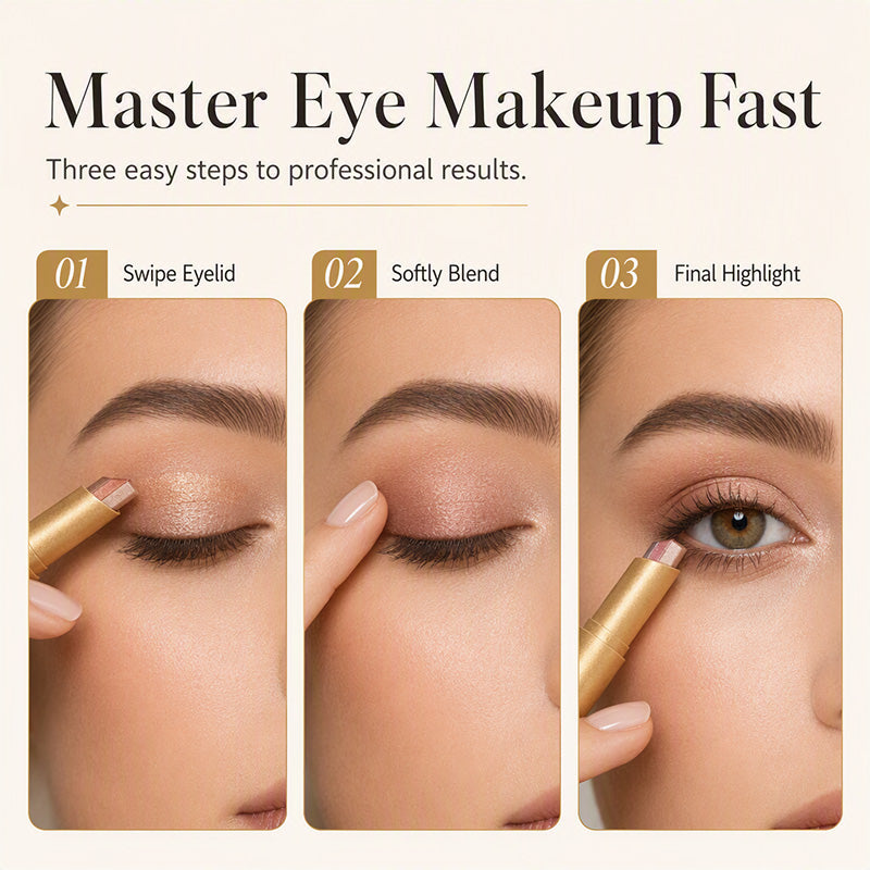 🔥🎁 2+1 GRATIS!!🥳✨Zweiseitiger Mehrfarben‑Lidschatten‑Stick – praktischer Make‑up‑Stift für schnelle Augen‑Looks