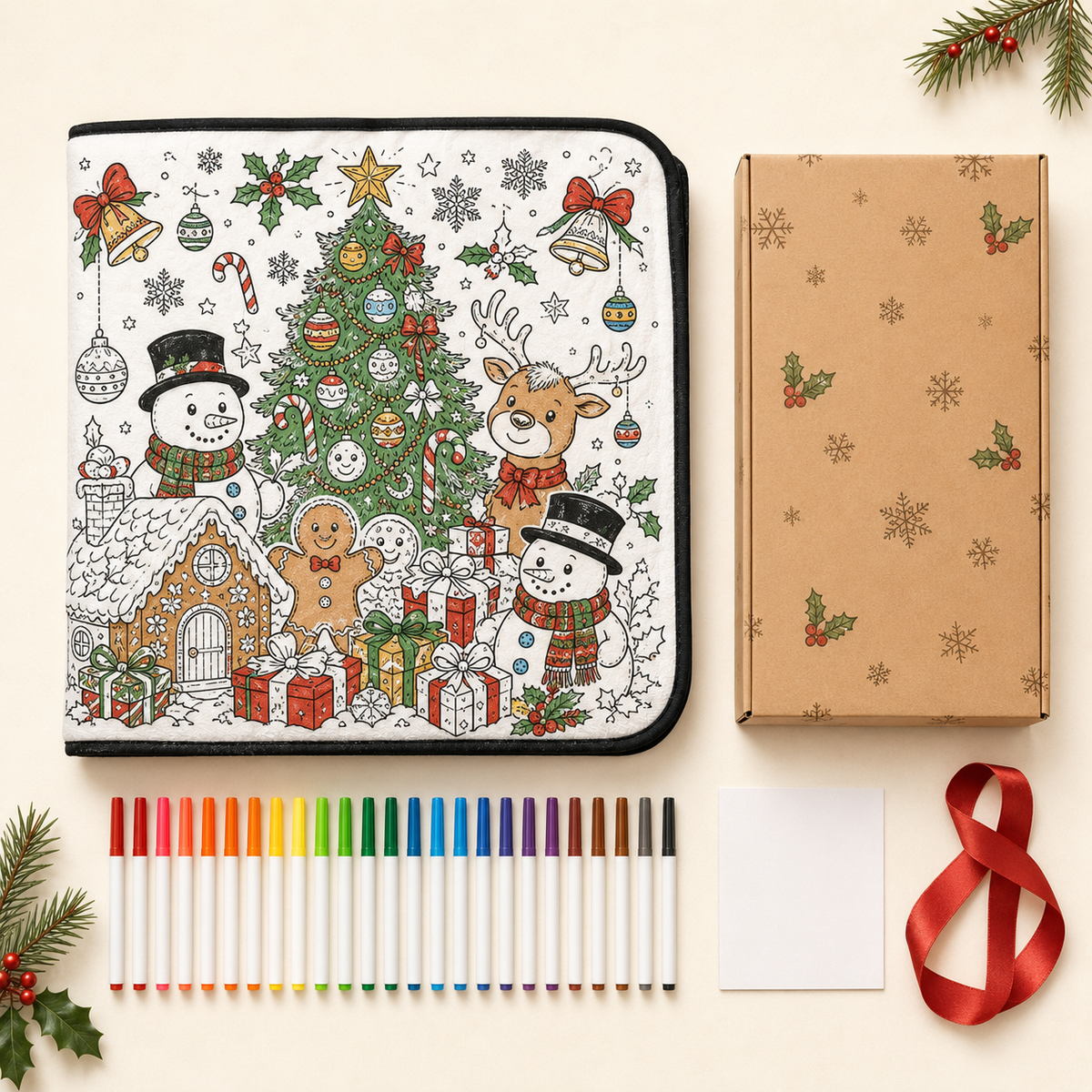 🎄Early Christmas Pre Sale 50% Off☃️DIY Christmas Drawing Blanket with 24 Colors Markers🎁Doodle Your Own Xmas Blanket🎅Customizable Washable Paint Play Blanket for Adults, Kids🎨