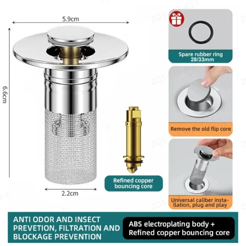 🔥🎁 1+1 GRATIS!!🥳🚿 Edelstahl‑Bodenablauf‑Filter – zuverlässiger Haare‑ und Schmutzfänger für Bad‑ und Duschabfluss