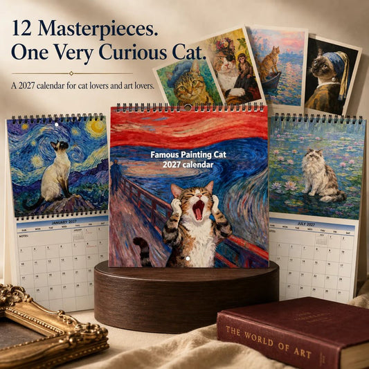 🔥🗓️ 50 % Rabatt!! 🐱2027 Lustiger Katzen-Meme-Kalender