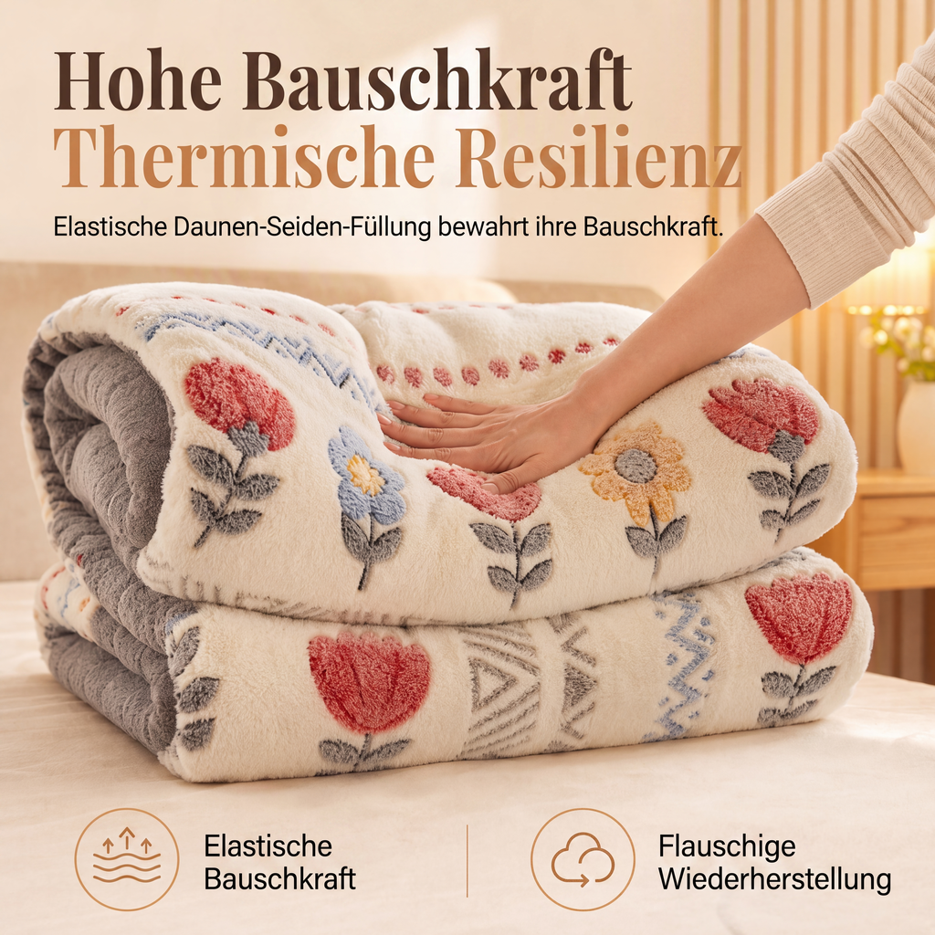 🛌 50 % RABATT! ✨Doppelseitige Sherpa-Fleece-Bettdecke – Schneeflocken-Samt & dichtes Lammfleece mit Wärmespeicher & ultraweichem Samtgriff❄️