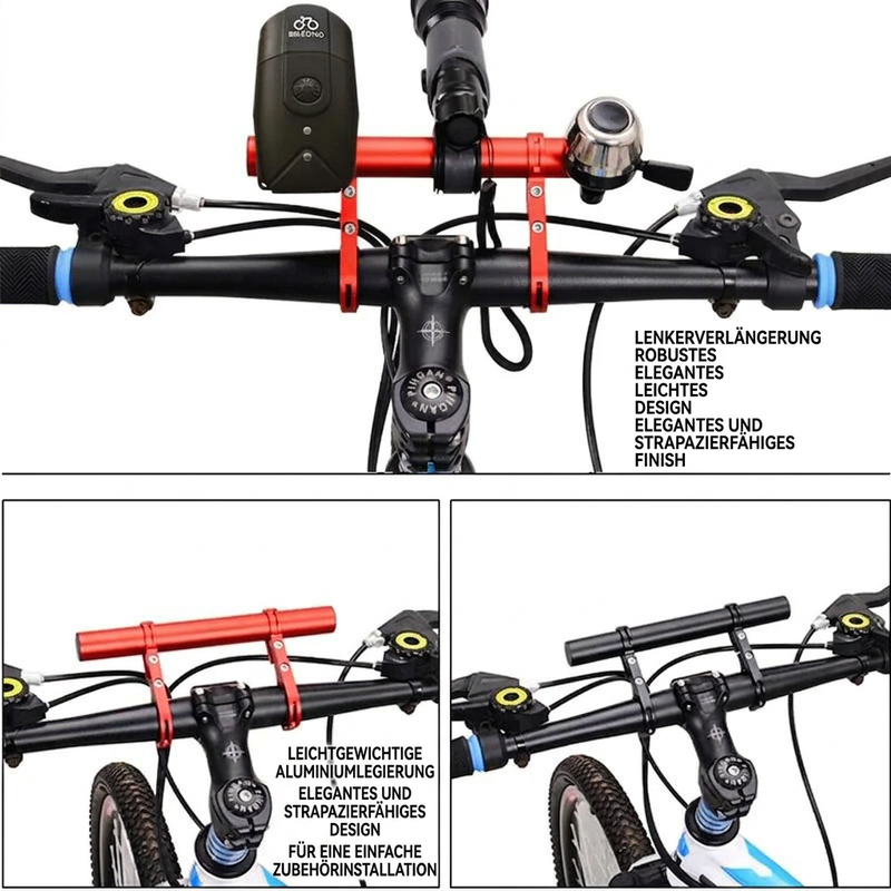 🔥⚡ 2+1 GRATIS!! 🚲Fahrrad-Lenkerverlängerung – Mehr Platz für Handy, Fahrradlicht & Zubehör
