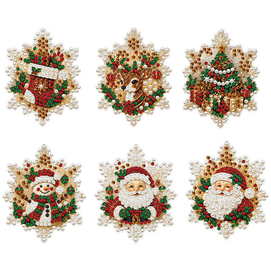 🔥🎁 2+1 GRATIS!!🥳🎄 DIY Diamantmalerei Weihnachtsanhänger‑Set (6 Stück) – Basteldeko zum Aufhängen am Weihnachtsbaum ✨