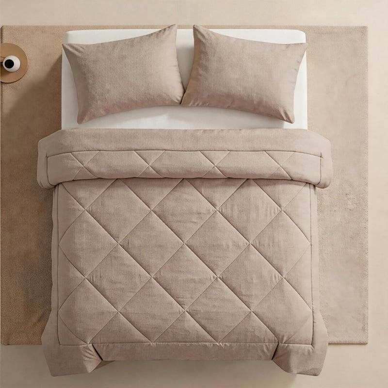 🛏️ 50 % Rabatt!! ☁️3-teiliges Steppdecken-Set mit Kissenbezügen