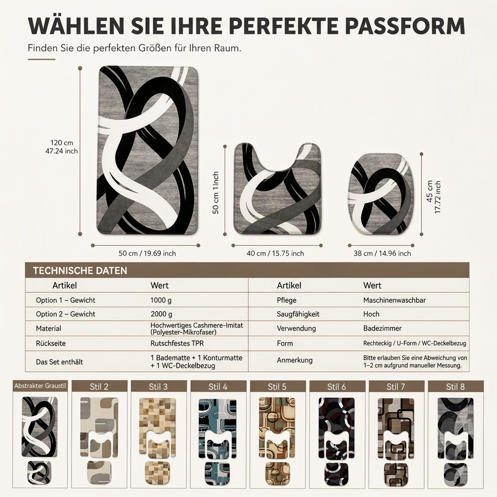 🛁 50 % RABATT! ✨ Badematte im nordischen Stil aus Kunstkaschmir – Ultraweiche, hochdichte Mikrofaser, sofort trocknend und mit verstärkten Kanten – Luxuriöser Komfort für Ihr Badezimmer 🚿
