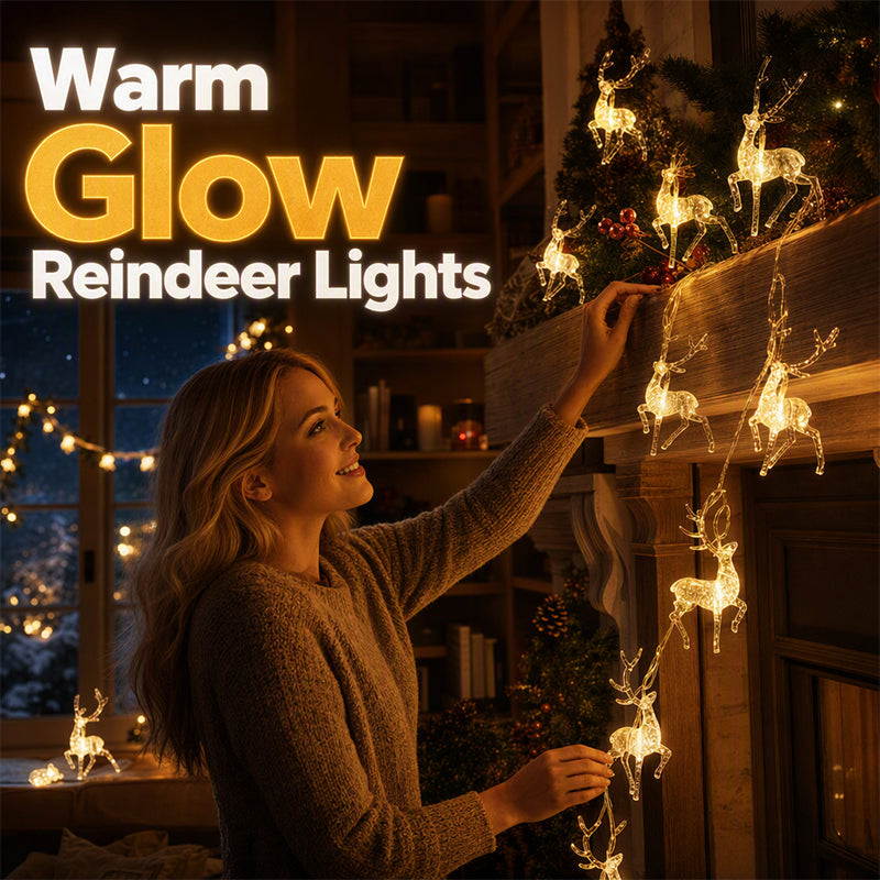 🔥 50 % Rabatt!! ✨🦌 Weihnachts-LED-Lichterkette mit Rentiermotiv