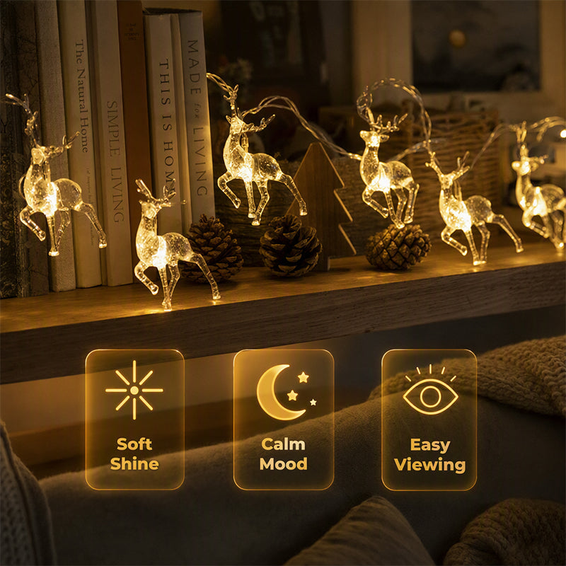 🔥 50 % Rabatt!! ✨🦌 Weihnachts-LED-Lichterkette mit Rentiermotiv