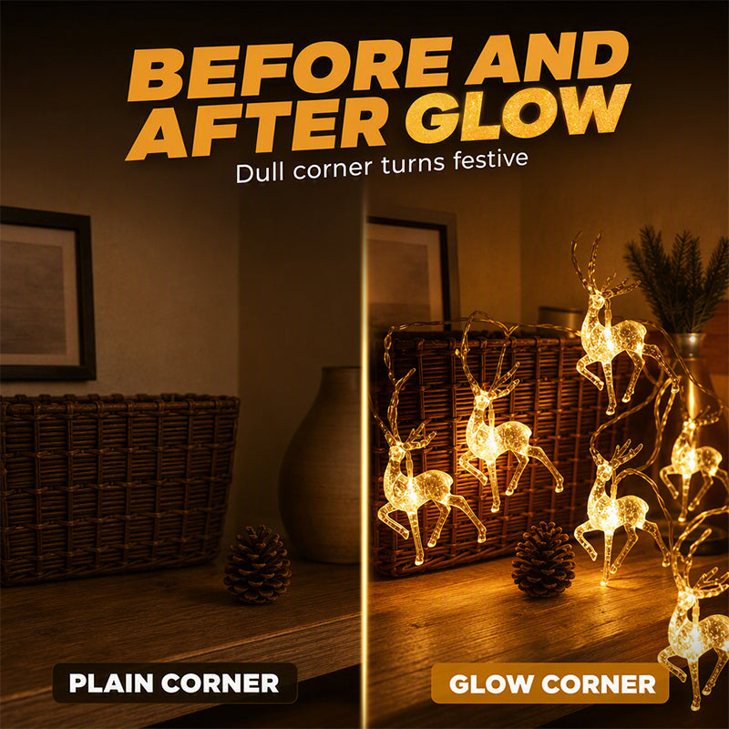 🔥 50 % Rabatt!! ✨🦌 Weihnachts-LED-Lichterkette mit Rentiermotiv