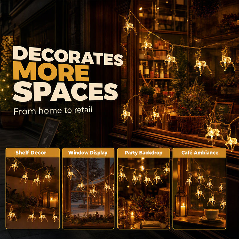 🔥 50 % Rabatt!! ✨🦌 Weihnachts-LED-Lichterkette mit Rentiermotiv