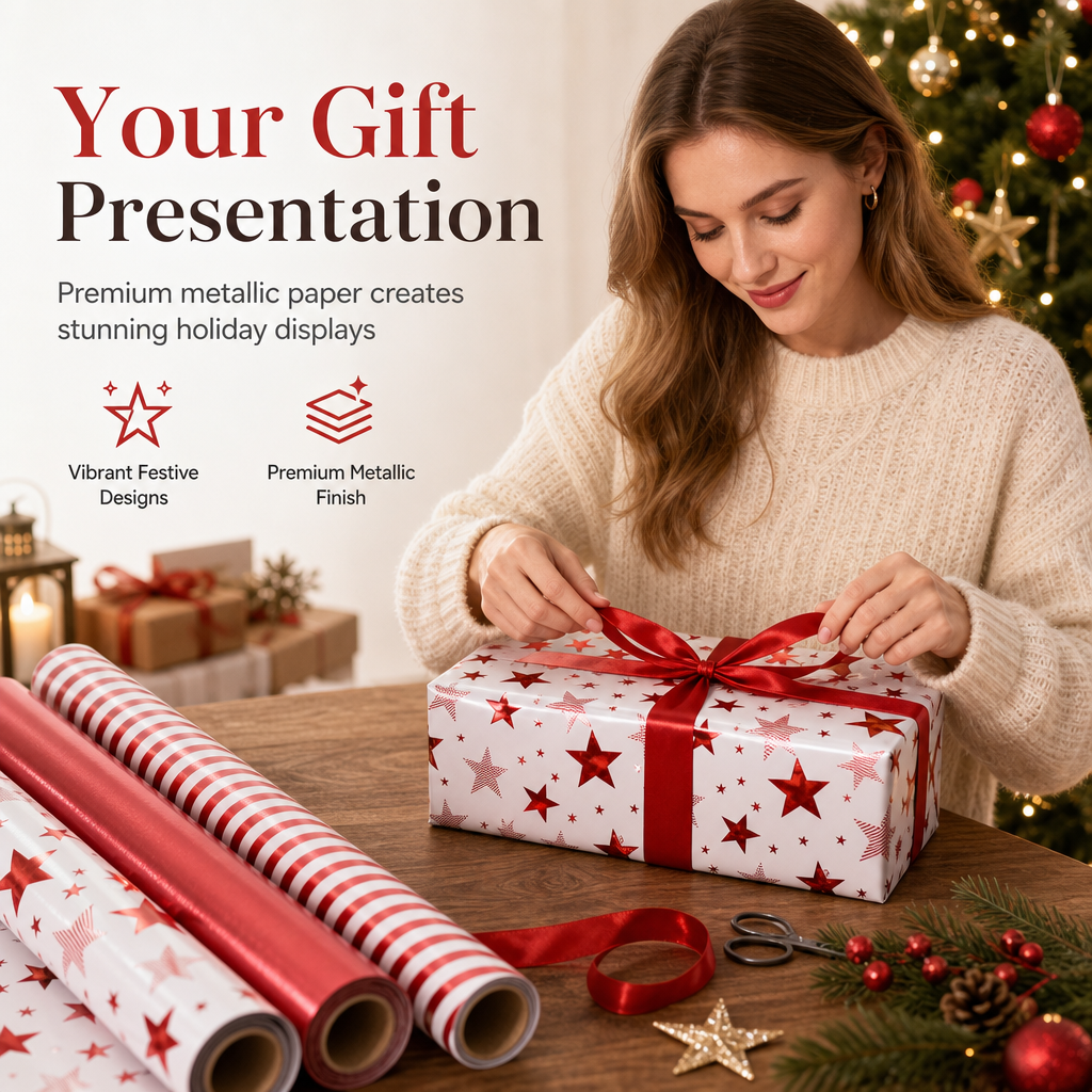 🔥 2+1 GRATIS!! 🎁 Jedes Geschenk wird zum besonderen Hingucker – Weihnachtspapierrolle
