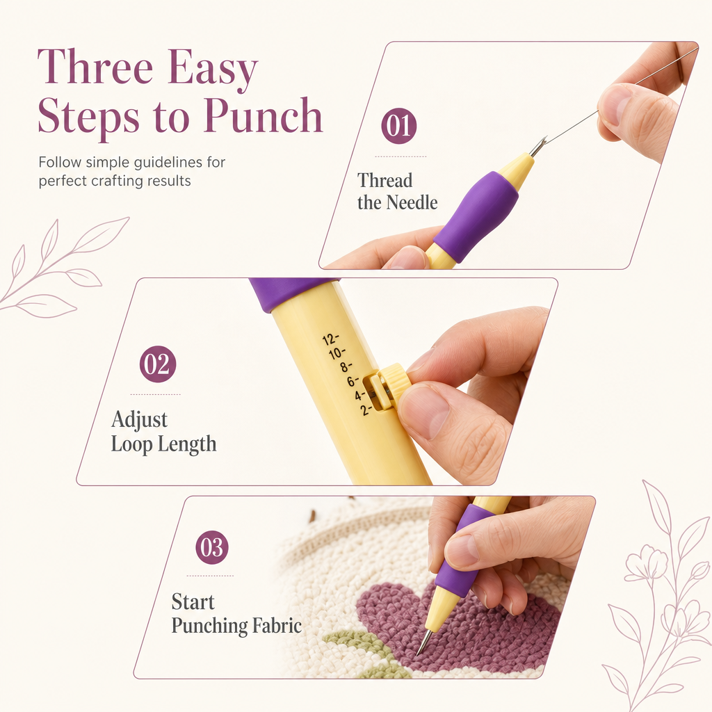 🔥🎁 2+1 GRATIS!!✨ Punch Needle Stickwerkzeug-Set