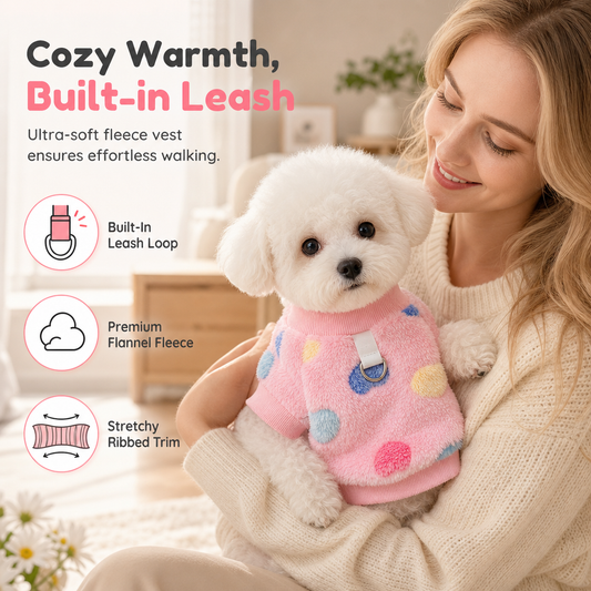 🐾50 % Rabatt!💕 Warme Haustier-Sweaterweste mit Leinenring 🐶🐱
