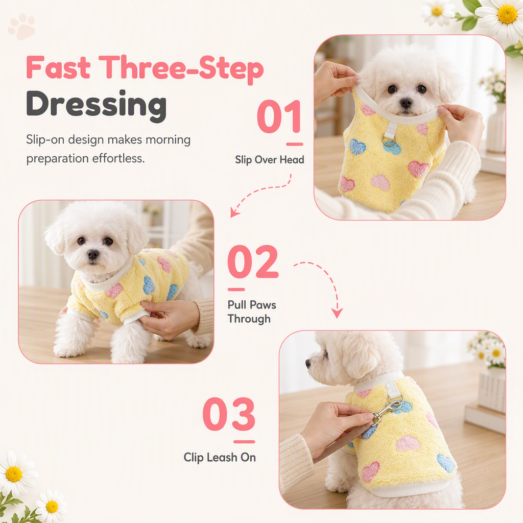 🐾💕 Warme Haustier-Sweaterweste mit Leinenring 🐶🐱