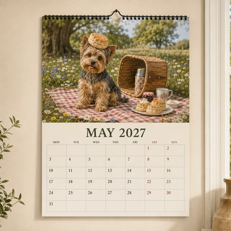 Lustiger Yorkshire Terrier Wandkalender 2027 | A4 Hängekalender