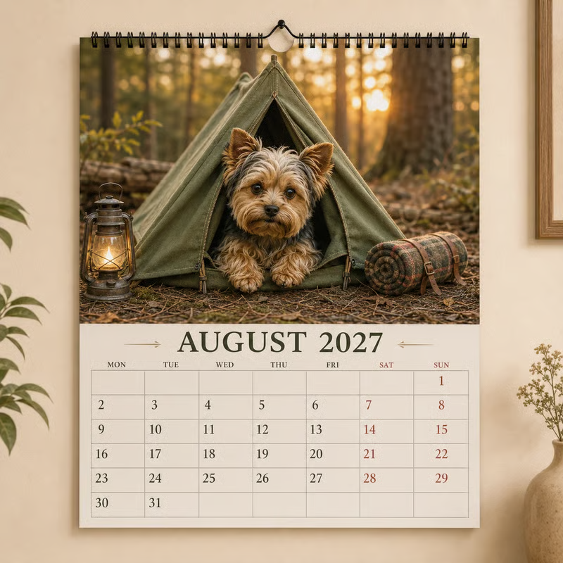 Lustiger Yorkshire Terrier Wandkalender 2027 | A4 Hängekalender
