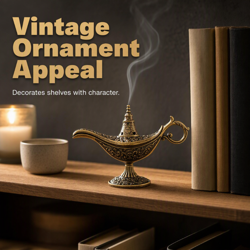 🔥 1+1 GRATIS!! 🪔 Retro Aladdin-Wunderlampe Räuchergefäß, Vintage Aroma Diffuser