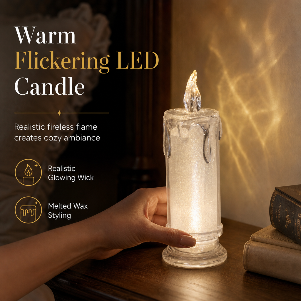 ⏳Zeitlich begrenztes Angebot: 50 % Rabatt⏰ Leuchtendes elektronisches LED-Kerzen-Nachtlicht🕯️💡