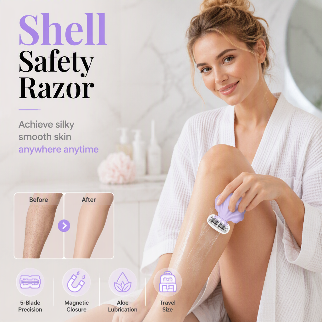 🔥 2+1 GRATIS!! 🪒 Tragbarer manueller Damen-Rasierer in Muschelform
