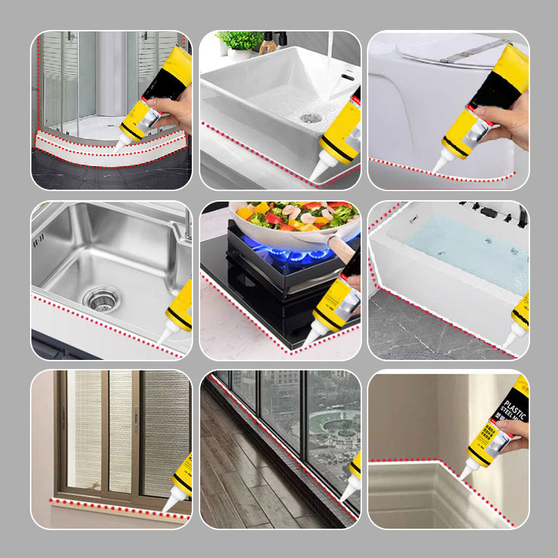 ✨2 kaufen, 1 gratis✨Multifunktionale, wasserfeste, weiße Dichtungsmasse mit Schaber🛠️🧱