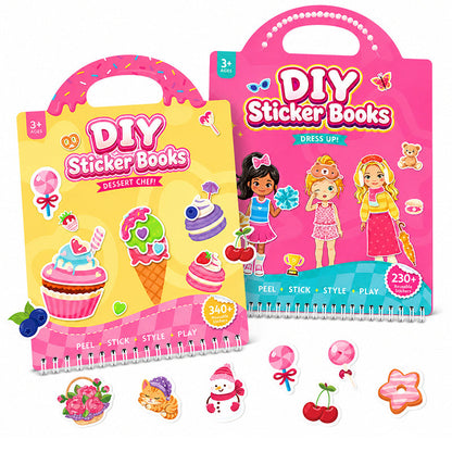 🔥🎁Neu 50% RABATT!!🎨 Tragbares, wiederverwendbares DIY-Stickerbuch für Kinder🧒👧