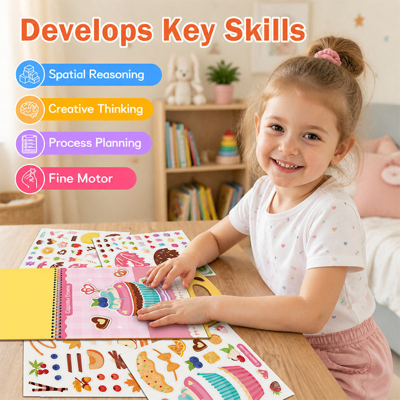🔥🎁Neu 50% RABATT!!🎨 Tragbares, wiederverwendbares DIY-Stickerbuch für Kinder🧒👧