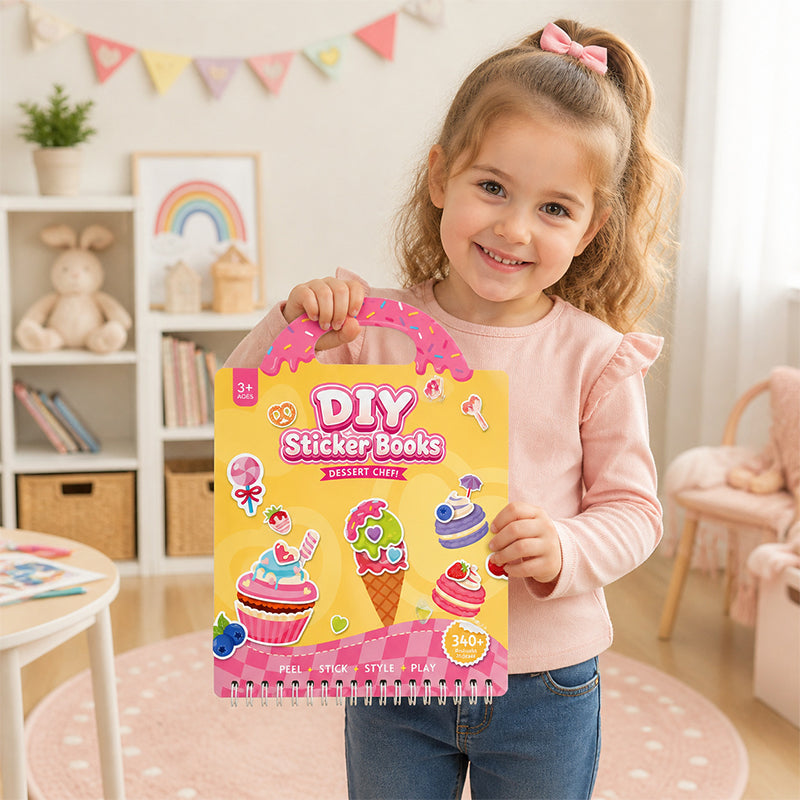 🔥🎁Neu 50% RABATT!!🎨 Tragbares, wiederverwendbares DIY-Stickerbuch für Kinder🧒👧
