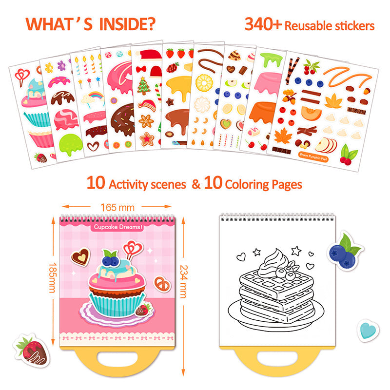 🔥🎁Neu 50% RABATT!!🎨 Tragbares, wiederverwendbares DIY-Stickerbuch für Kinder🧒👧