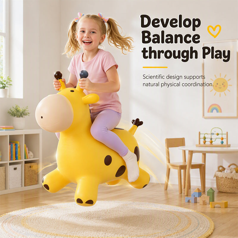 🦒 Niedliches Giraffen-Hüpfspieltier für Kinder, aktives Spielzeug