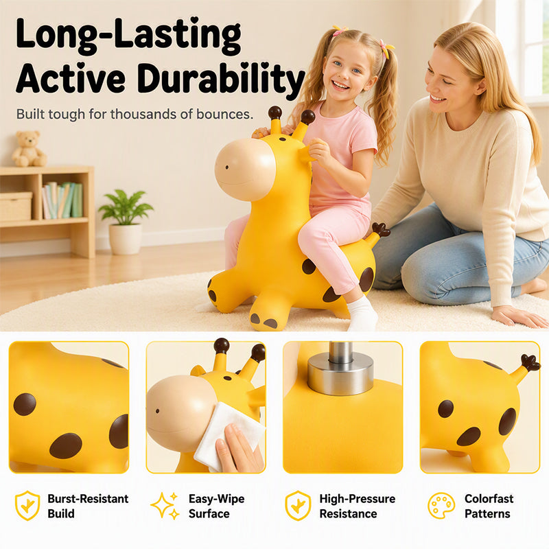 🦒 Niedliches Giraffen-Hüpfspieltier für Kinder, aktives Spielzeug