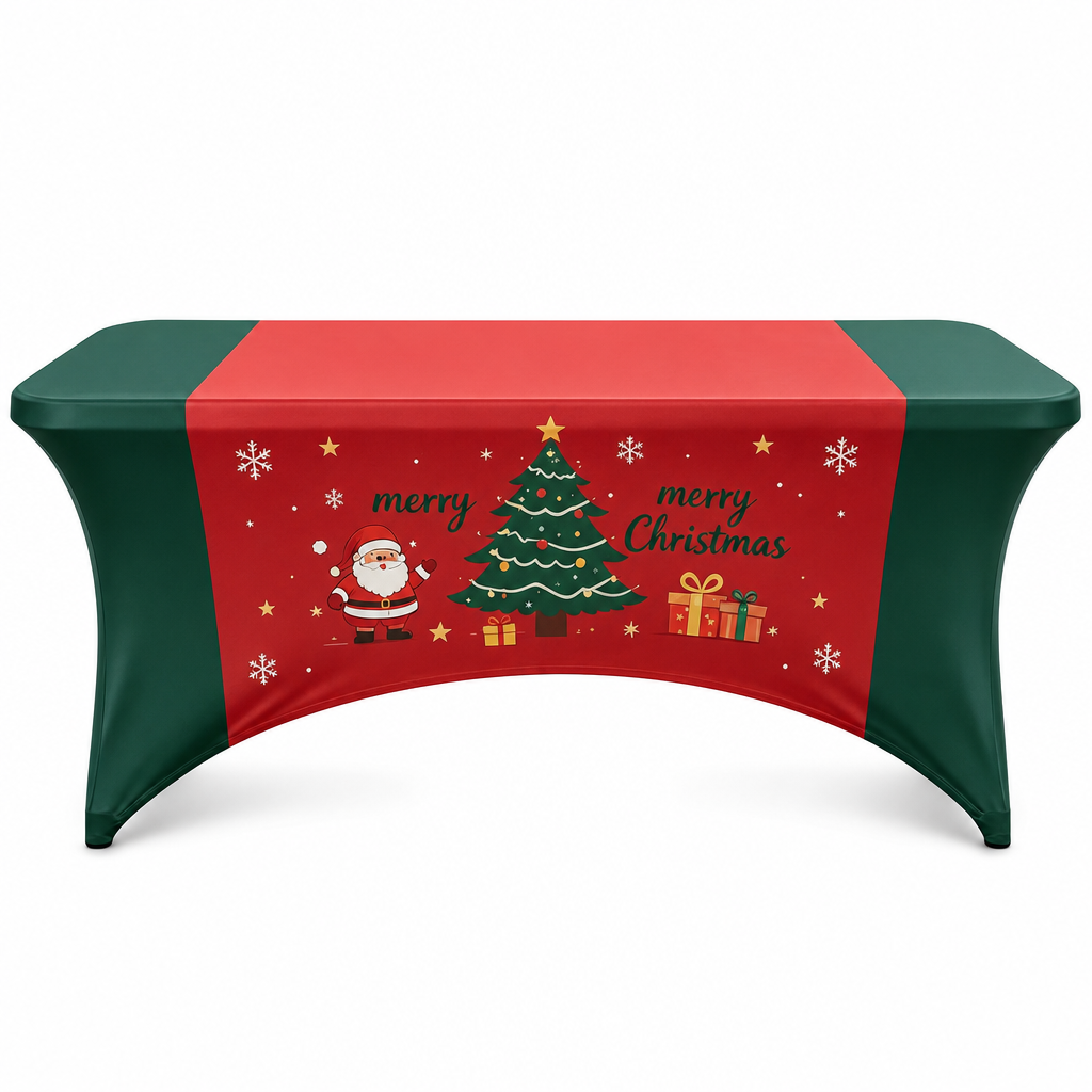 🎄50 % Rabatt!!🎅 Weihnachtliche Stretch-Tischdecke | Rechteckig, passgenau