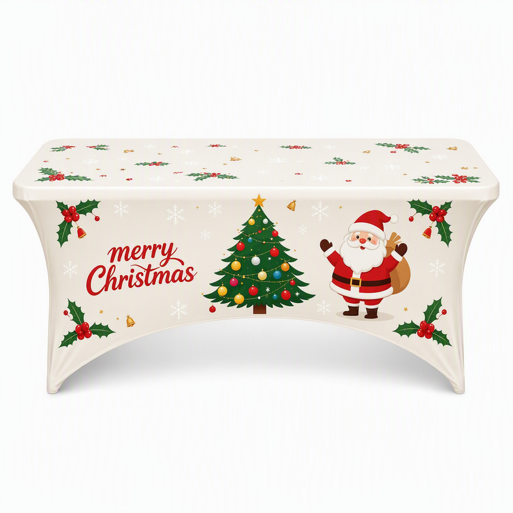🎄50 % Rabatt!!🎅 Weihnachtliche Stretch-Tischdecke | Rechteckig, passgenau