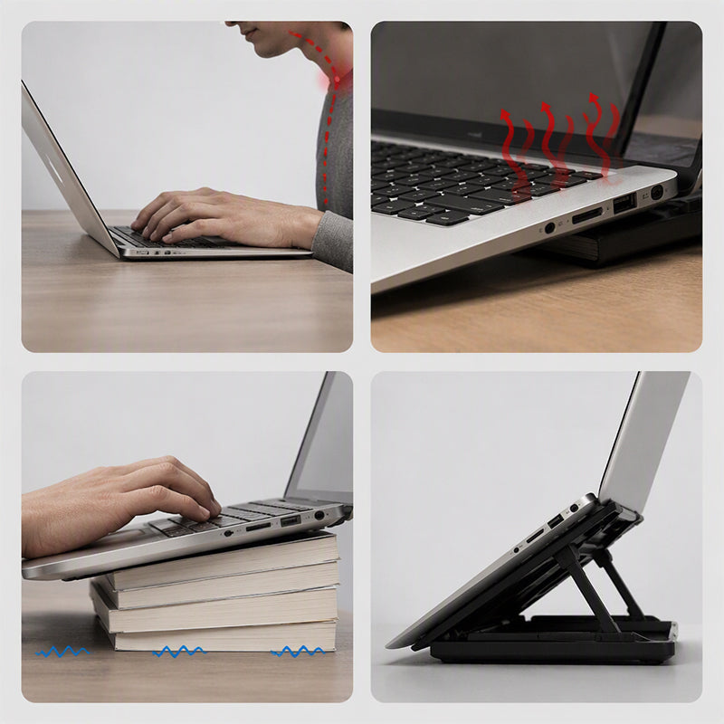 💻✨ Faltbarer Laptop-Kühlständer – Kompakte Erhöhungen für besseren Winkel und optimierte Luftzirkulation