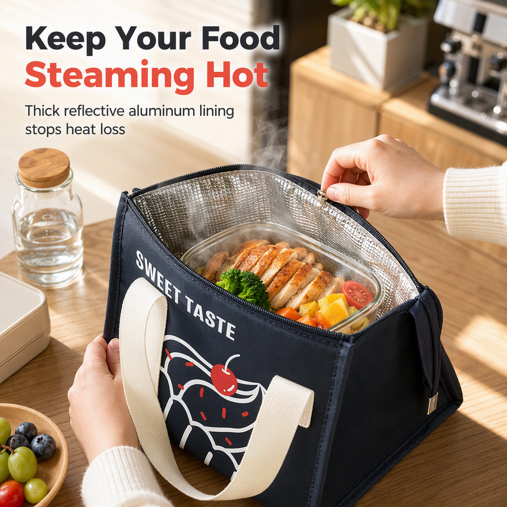 🍱 50 % RABATT! ✨ Isolierte, extra dicke Lunchtasche – Hält Speisen warm/kalt, wasserabweisend und geräumig