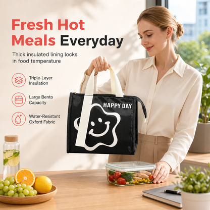 🍱 50 % RABATT! ✨ Isolierte, extra dicke Lunchtasche – Hält Speisen warm/kalt, wasserabweisend und geräumig