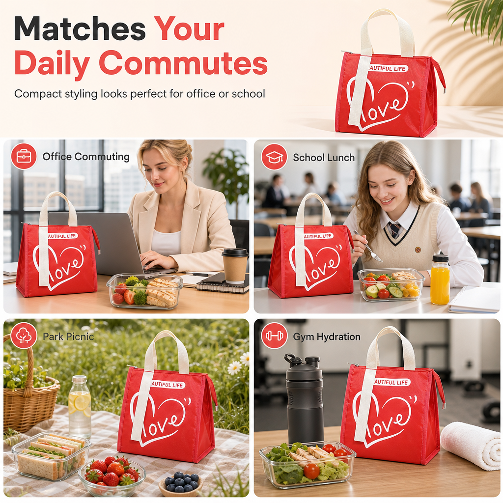 🍱 50 % RABATT! ✨ Isolierte, extra dicke Lunchtasche – Hält Speisen warm/kalt, wasserabweisend und geräumig