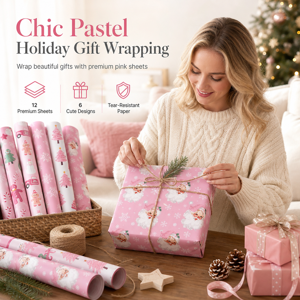 🎄50 % Rabatt!!🎅🎀12 Blatt Weihnachtsschneemann-Geschenkbox-Geschenkpapier
