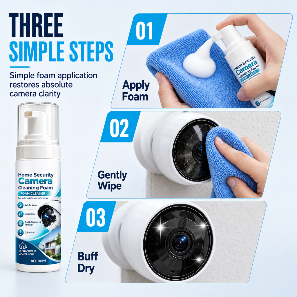 🔥2+1 GRATIS!!📷 Objektivreiniger für Sicherheitskameras – Schaumreiniger für klarere Außenkamerabilder