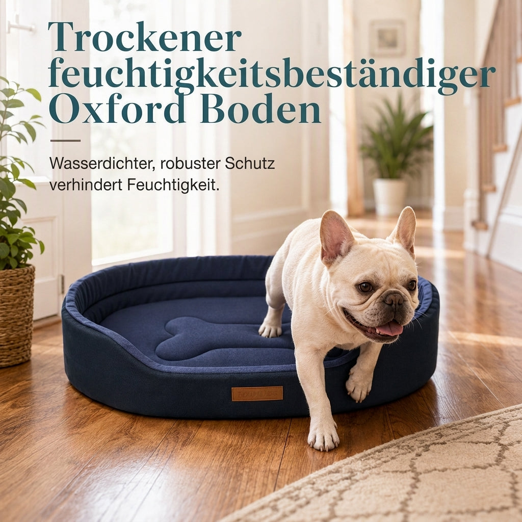 🐾 50% Rabatt – Abnehmbares ovales Haustierbett aus Polar-Fleece und Oxford-Stoff mit feuchtigkeitsabweisender, rutschfester Unterseite und Schwammkissen für Hunde und Katzen