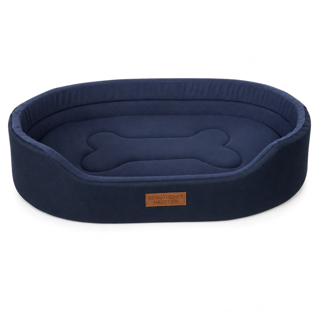 🐾 50% Rabatt – Abnehmbares ovales Haustierbett aus Polar-Fleece und Oxford-Stoff mit feuchtigkeitsabweisender, rutschfester Unterseite und Schwammkissen für Hunde und Katzen