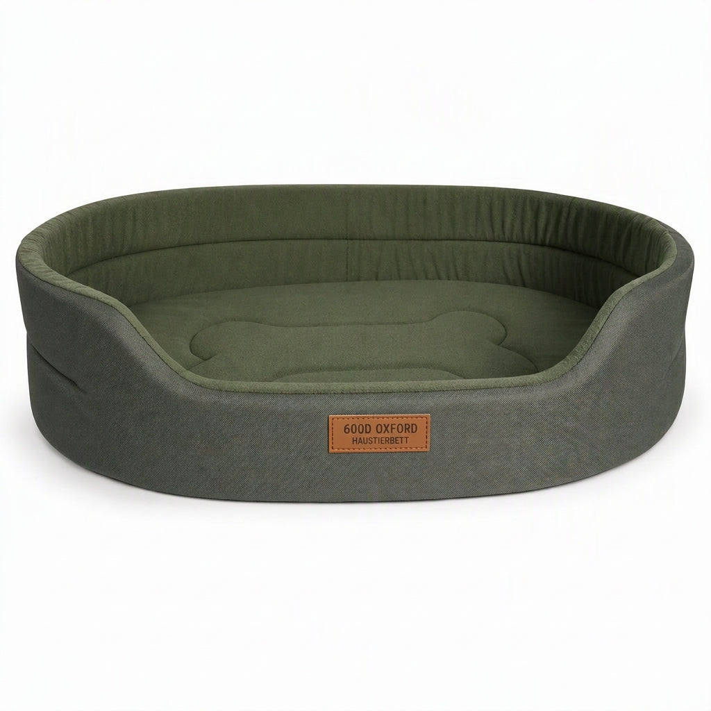 🐾 50% Rabatt – Abnehmbares ovales Haustierbett aus Polar-Fleece und Oxford-Stoff mit feuchtigkeitsabweisender, rutschfester Unterseite und Schwammkissen für Hunde und Katzen