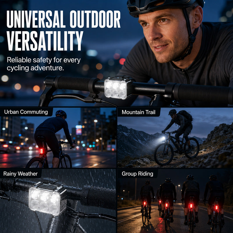 🥳2026 HEISSER VERKAUF🥳💞Über 50.000 verkauft! 🚲📱 50 % RABATT! Stoßfeste Fahrrad-Handyhalterung + 6-LED-Lichtset – 180 Lumen, wiederaufladbar über USB-C, zwei unabhängige Leuchten, wasserdicht. Sicher Radfahren bei Nacht! 🛡️💪