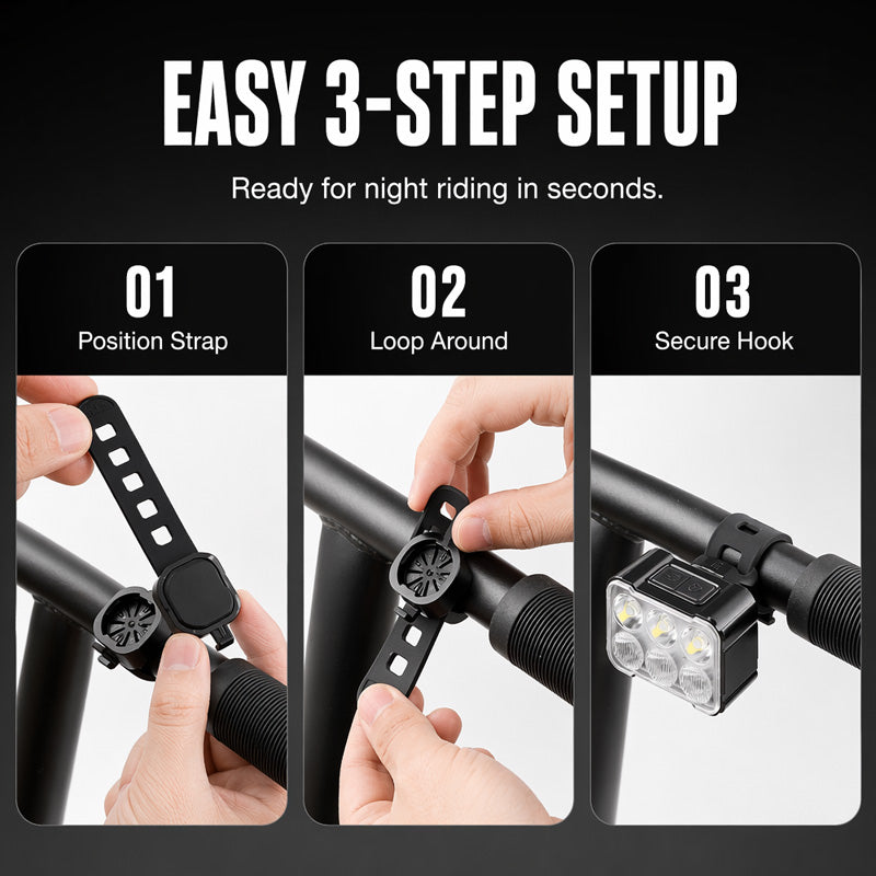 🥳2026 HEISSER VERKAUF🥳💞Über 50.000 verkauft! 🚲📱 50 % RABATT! Stoßfeste Fahrrad-Handyhalterung + 6-LED-Lichtset – 180 Lumen, wiederaufladbar über USB-C, zwei unabhängige Leuchten, wasserdicht. Sicher Radfahren bei Nacht! 🛡️💪