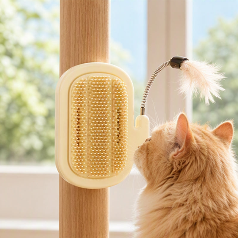 🐱✨2-in-1 Eck-Fellpflegebürste für Haustiere mit Federstab