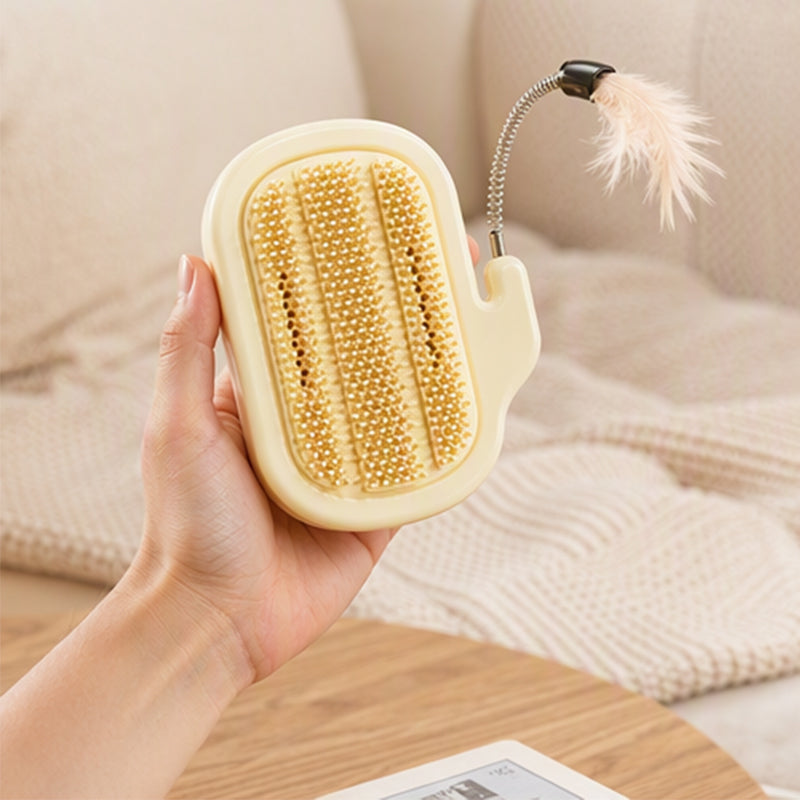 🐱✨2-in-1 Eck-Fellpflegebürste für Haustiere mit Federstab
