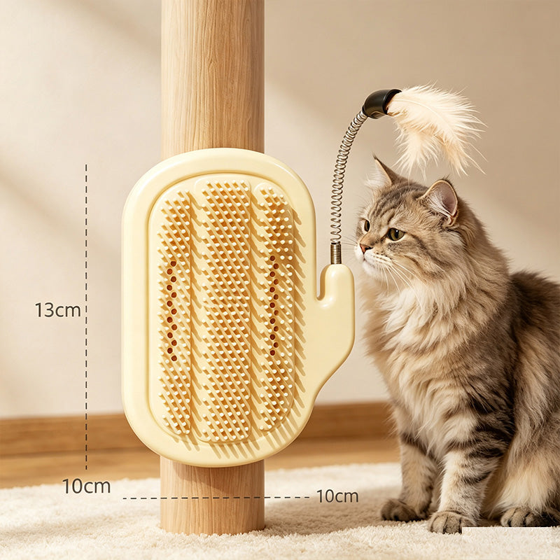 🐱✨2-in-1 Eck-Fellpflegebürste für Haustiere mit Federstab