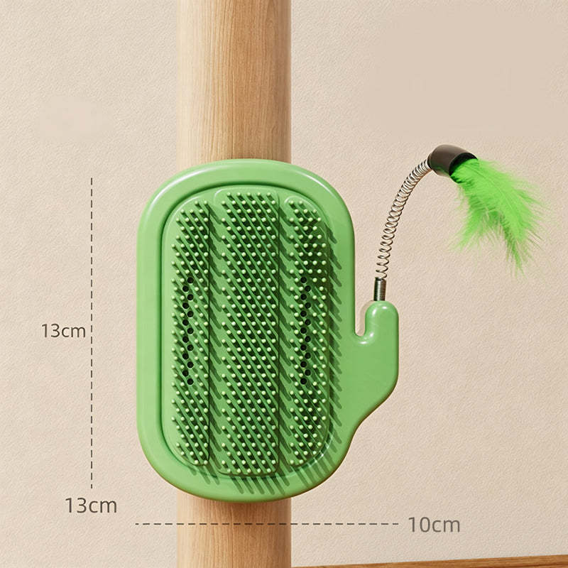 🐱✨2-in-1 Eck-Fellpflegebürste für Haustiere mit Federstab