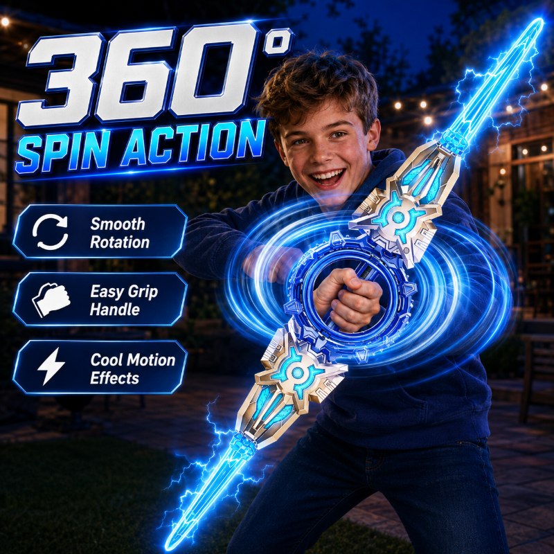 ⚔️360° drehbares LED-Doppelklingenschwert | Wiederaufladbares Leuchtspielzeug