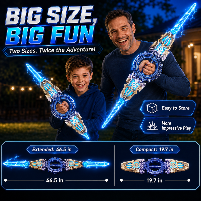 ⚔️360° drehbares LED-Doppelklingenschwert | Wiederaufladbares Leuchtspielzeug