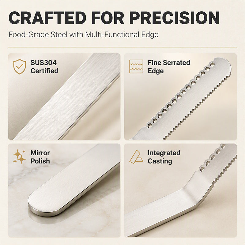 Professionelles 3-in-1-Buttermesser und -Streicher aus Edelstahl 304