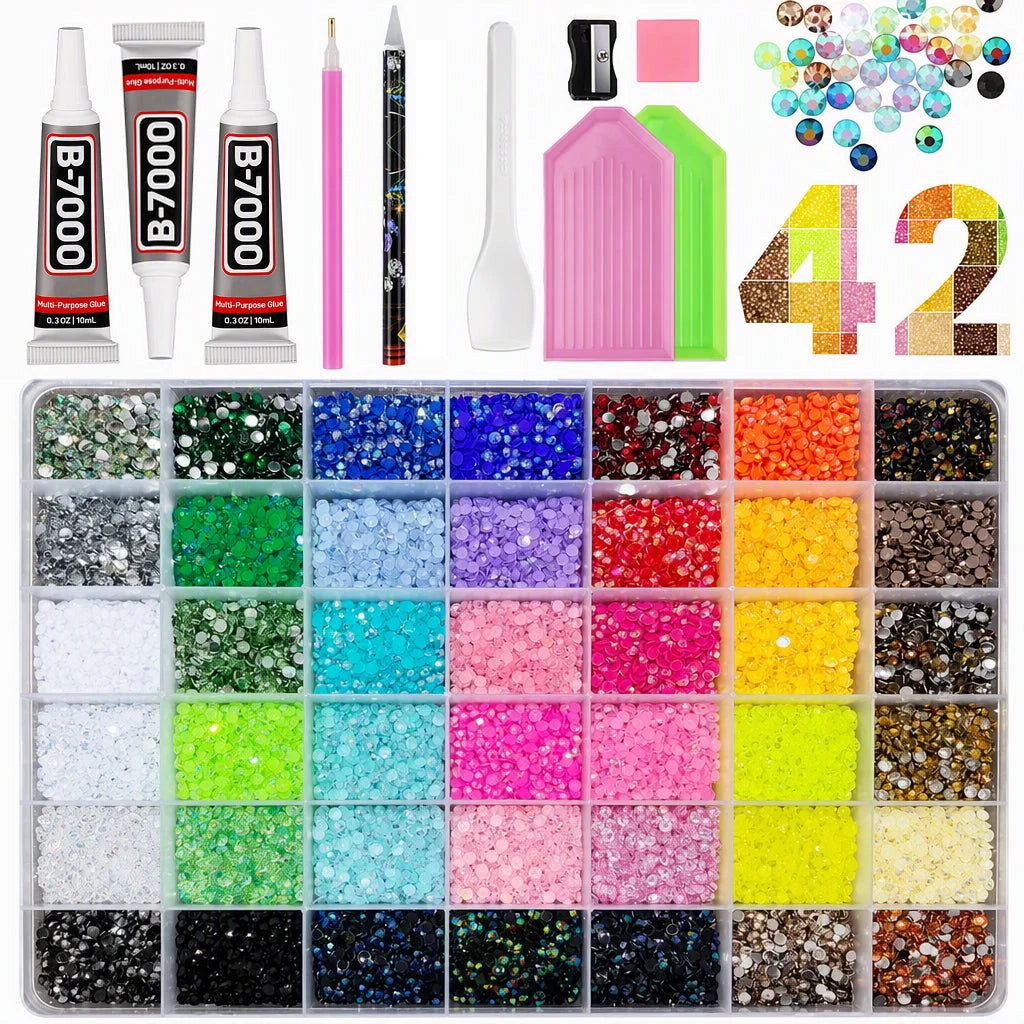 🎨 50 % Rabatt! 💎DIY Strassstein-Set – Dekorative Schmucksteine für Karten, Kleidung & Bastelarbeiten